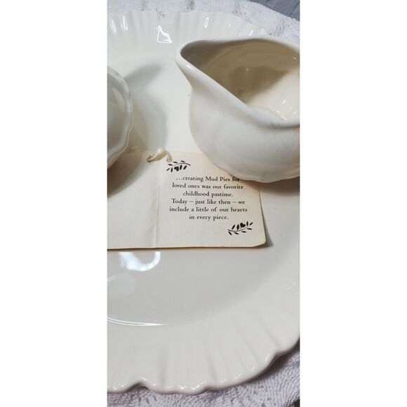 "Mud Pie" Brand Creamer and Sugar Set with a Small Tray ~Vintage~ 1988 - Picture 5 of 14
